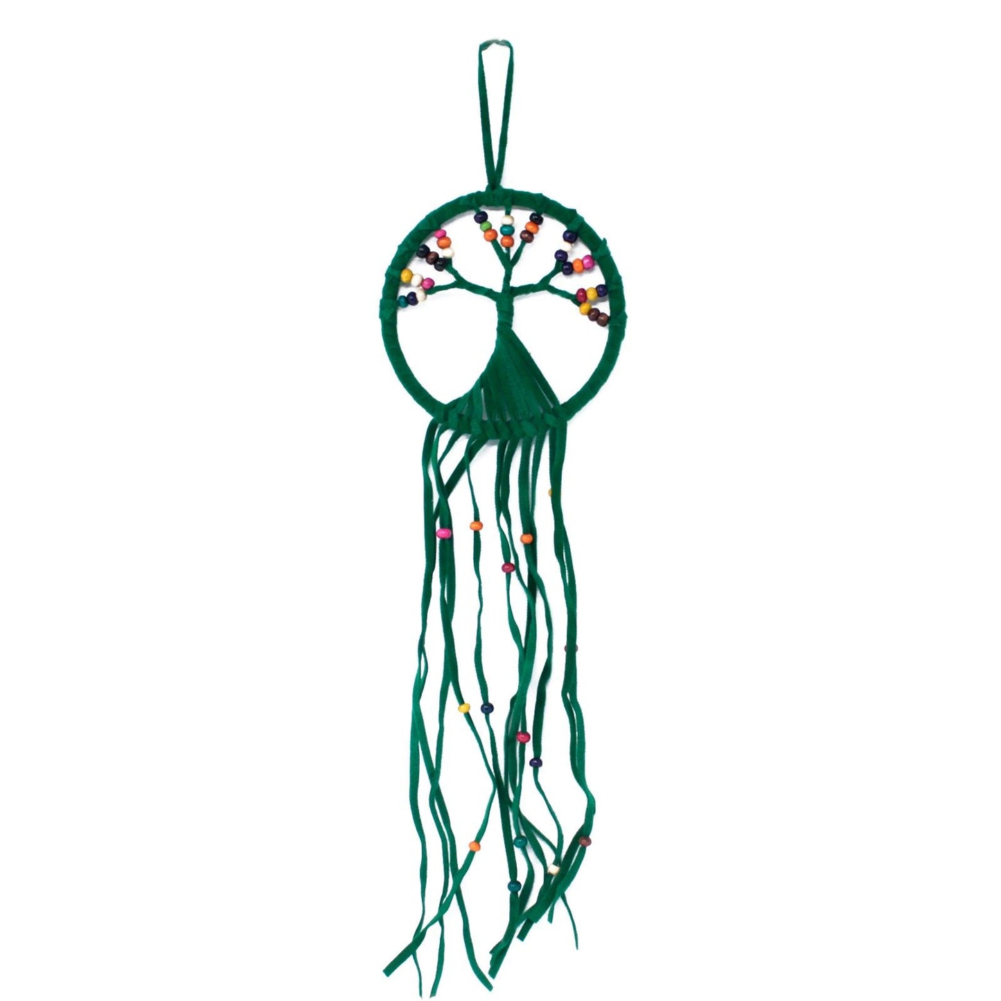 Handgefertigter Traumfänger 'Lebensbaum' aus Bali – 12 cm, Textil