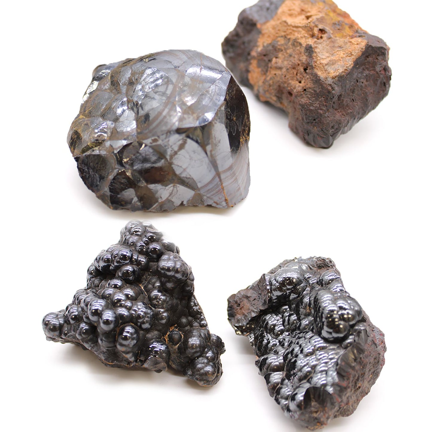 Hämatit-Sammlung – 20 natürliche Steine mit metallischem Glanz