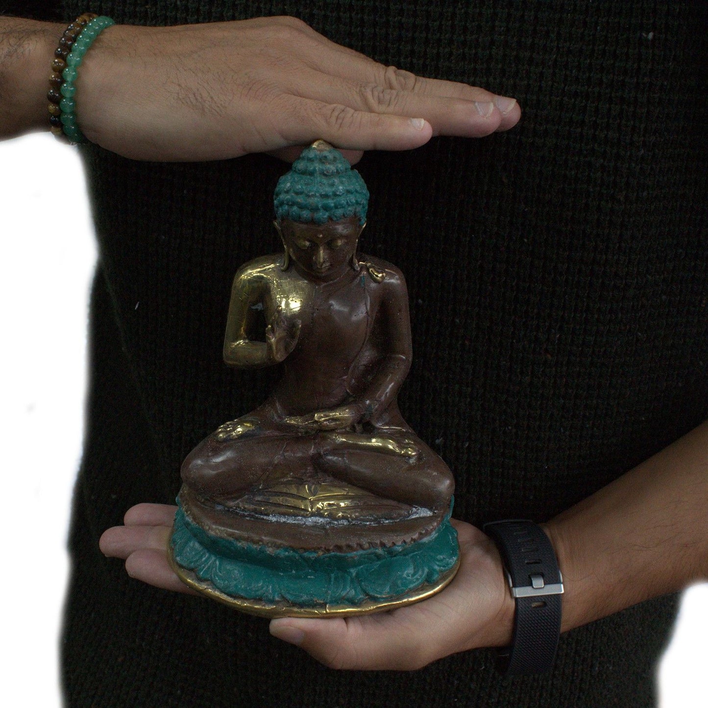 Sitzender Buddha aus Messing – Handgefertigte Fengshui-Figur für Harmonie