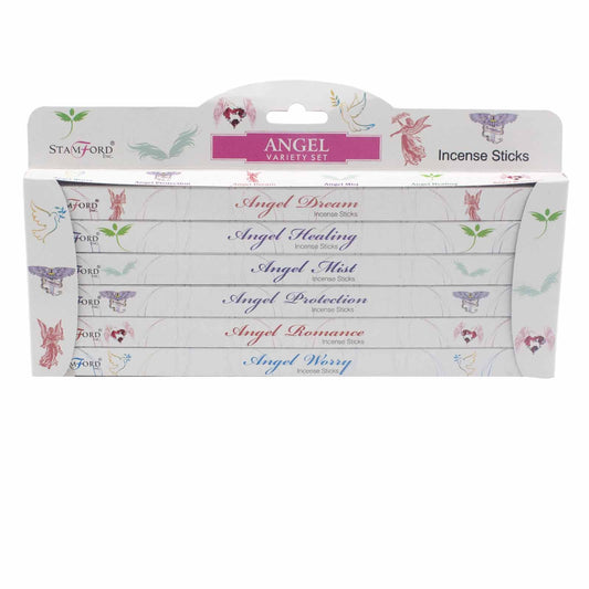 Engelsduft Räucherstäbchen Geschenkset in Weiß – 6 Premium-Düfte