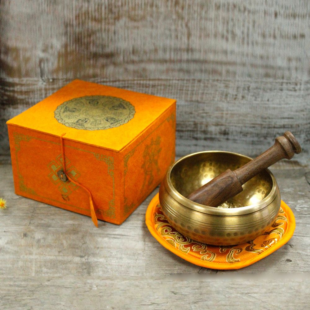 Klangschalen-Set 'Fünf Buddhas' – Handgefertigt in Nepal, 10 cm