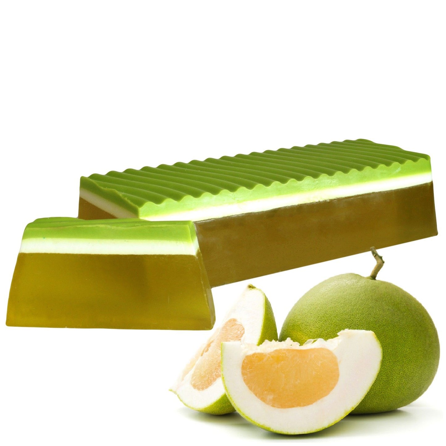 Handgemachte Seifenstange 'Grüne Pomelo' – Frischekick für die Sinne