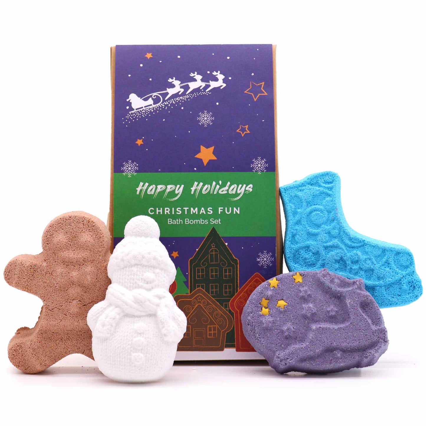 Festliches Badebomben-Set 'Christmas Fun' – 4 zauberhafte Weihnachtsdüfte