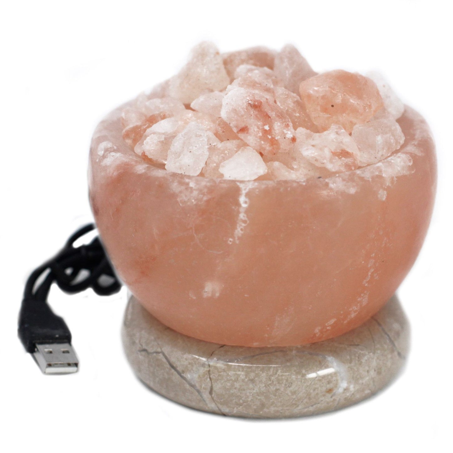 Himalaya-Salzlampe mit Farbwechsel & USB-Anschluss – Natürliches Unikat