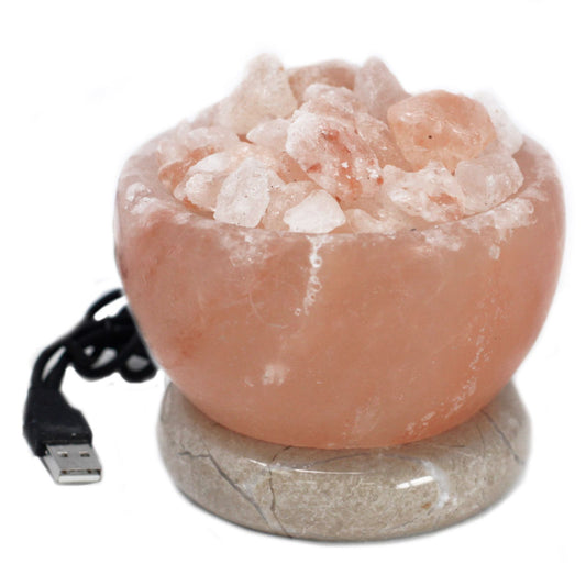 Himalaya-Salzlampe mit Farbwechsel & USB-Anschluss – Natürliches Unikat