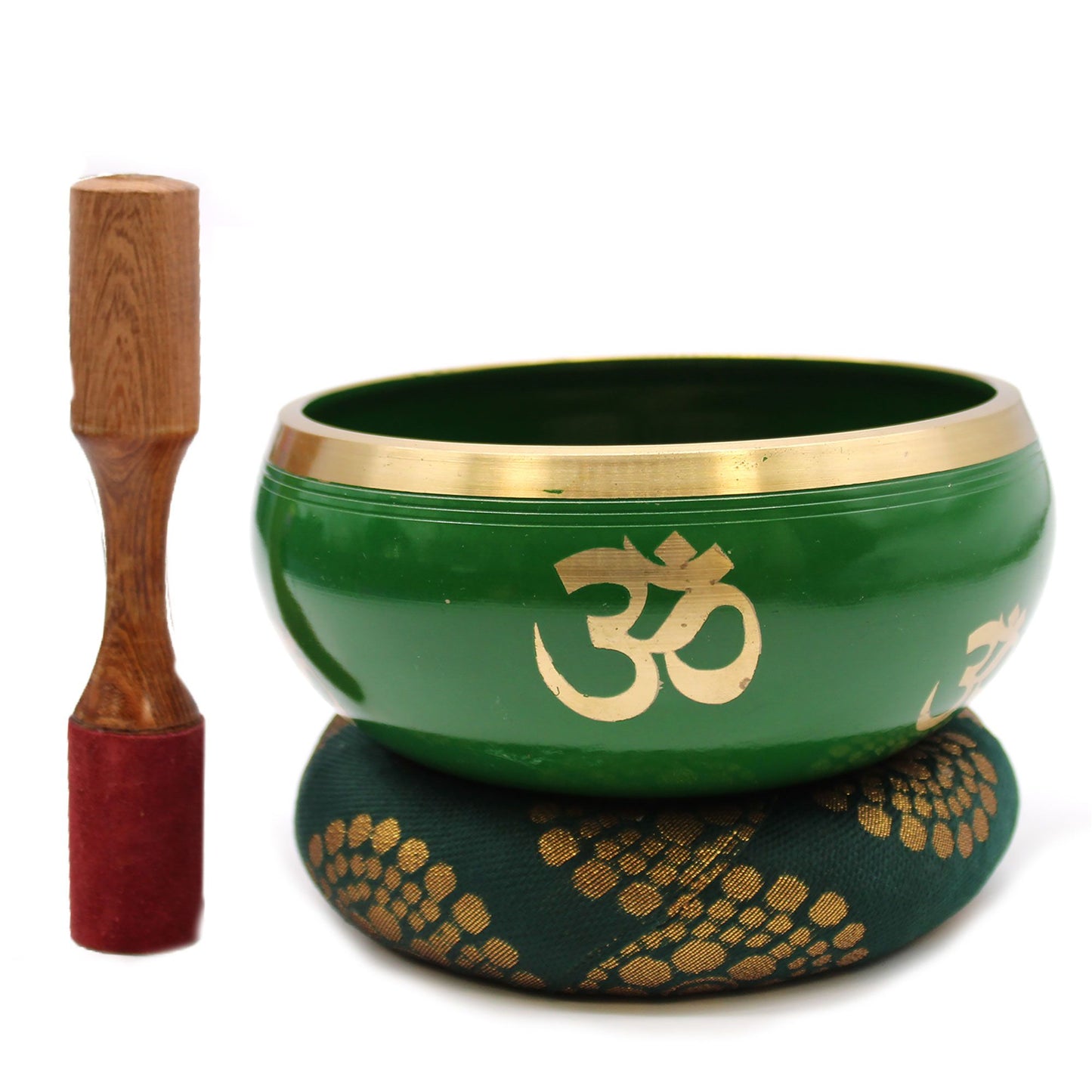 Klangschalen-Set 'Baum des Lebens' in Grün - 14 cm mit Holzschlägel