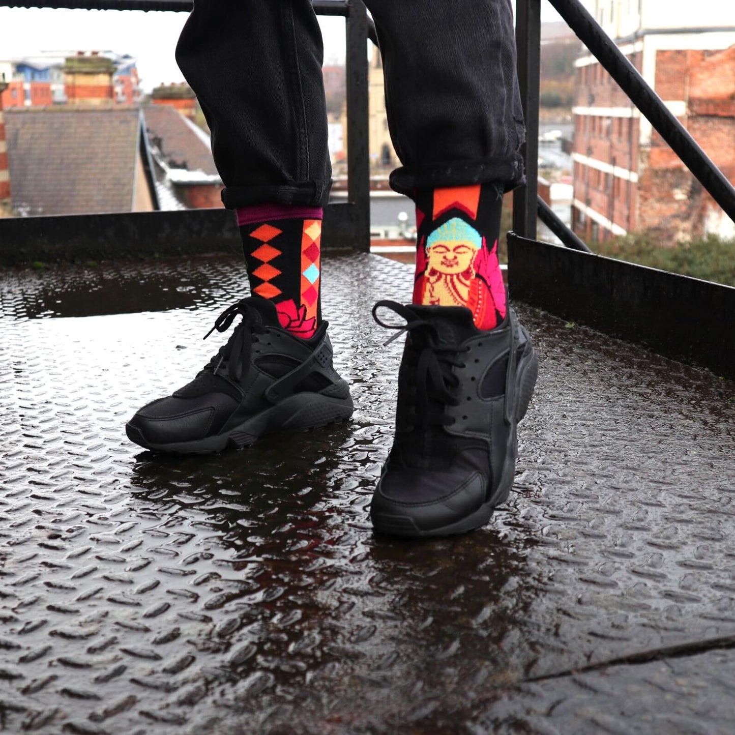 Bambussocken 'Rosa Buddha & Lotus' – Gelassenheit für Ihre Füße