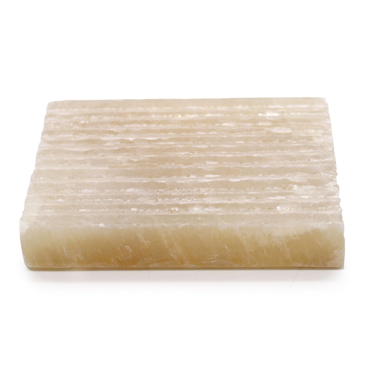 Seifenschale Quadrat aus Honig-Onyx – Handgefertigtes Naturstein-Accessoire