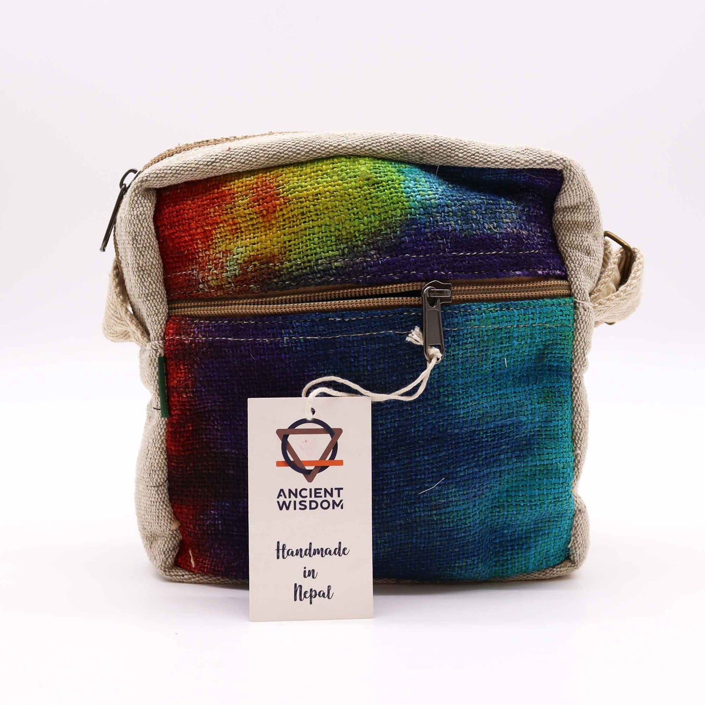 Messengertasche aus Hanf und Baumwolle im Tie-Dye Design