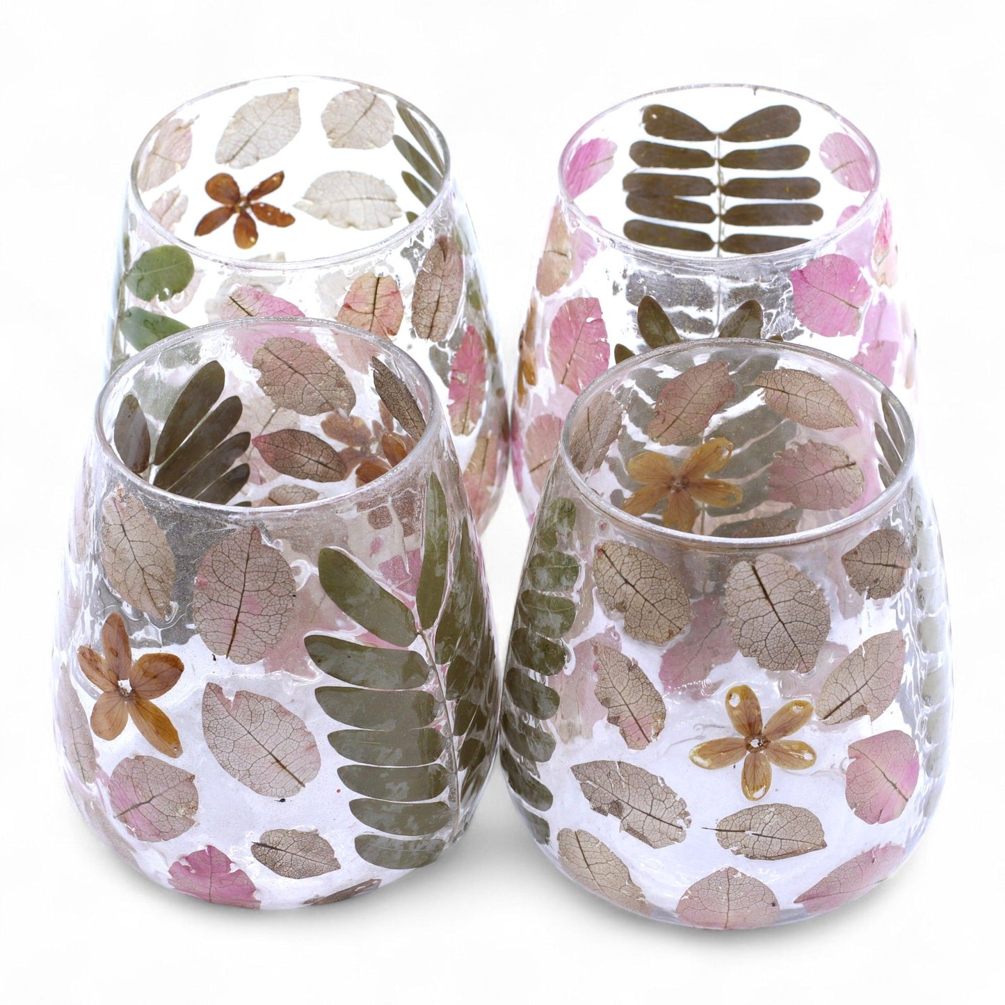 Primavera Kerzenhalter Vase – Echte Blüten in recyceltem Glas
