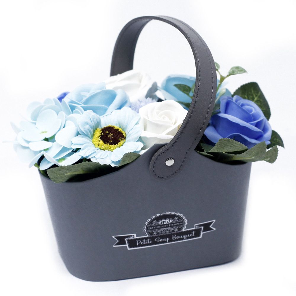 Seifenblumen Bouquet 'Blaue Stille' – Dekoratives Badepflege-Set