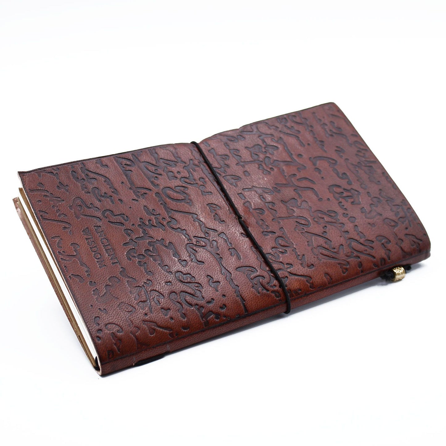 Leder-Notizbuch 'Be the Change' - Handgefertigt in Vintage-Braun (80 Seiten)