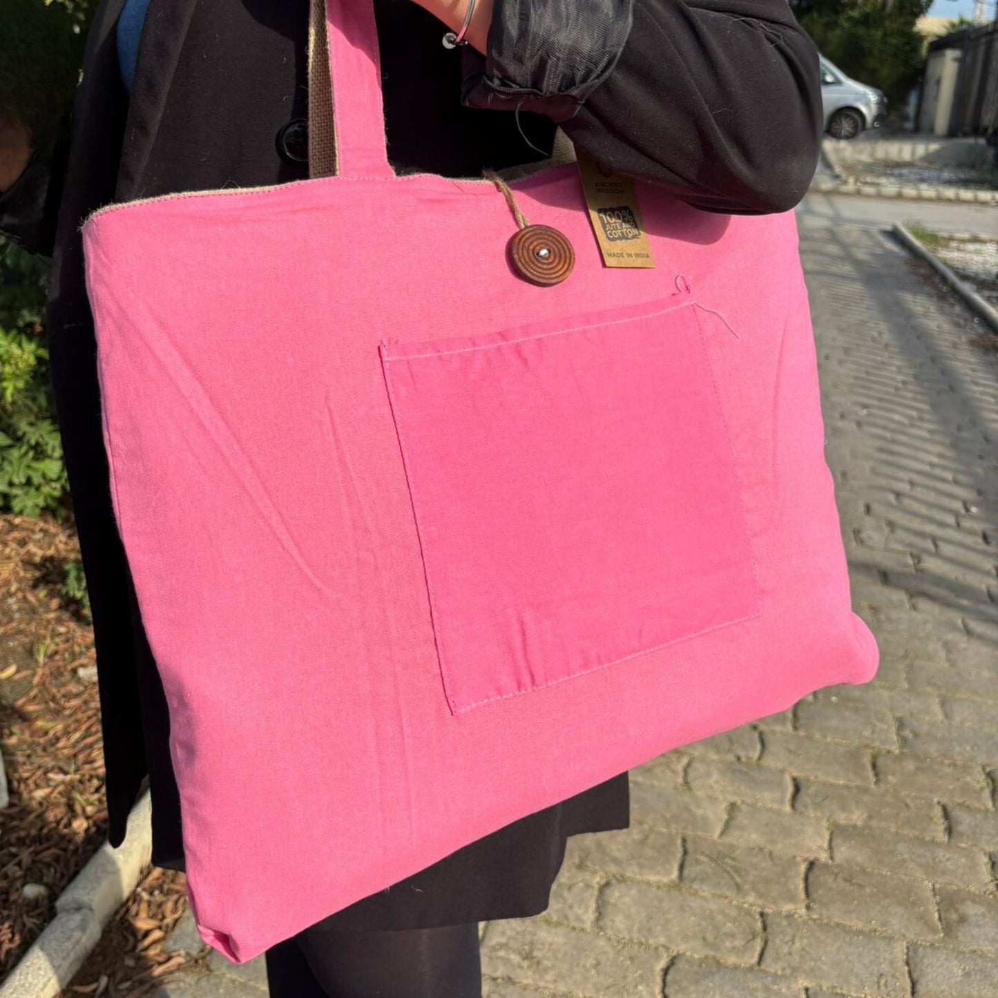 Reversible Shopper aus Jute & Baumwolle - Zwei Looks in einer Tasche