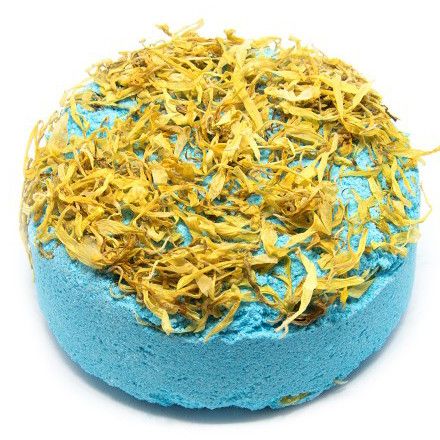Floral Fizz Dream in Blue – Handgefertigte Luxus-Badebombe mit Kamille & Muskatellersalbei