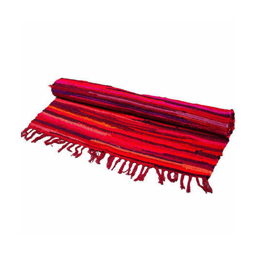 Flickenteppich 'Shocking Pinks' 50x90 cm – Handgefertigtes Baumwoll-Unikat aus Indien