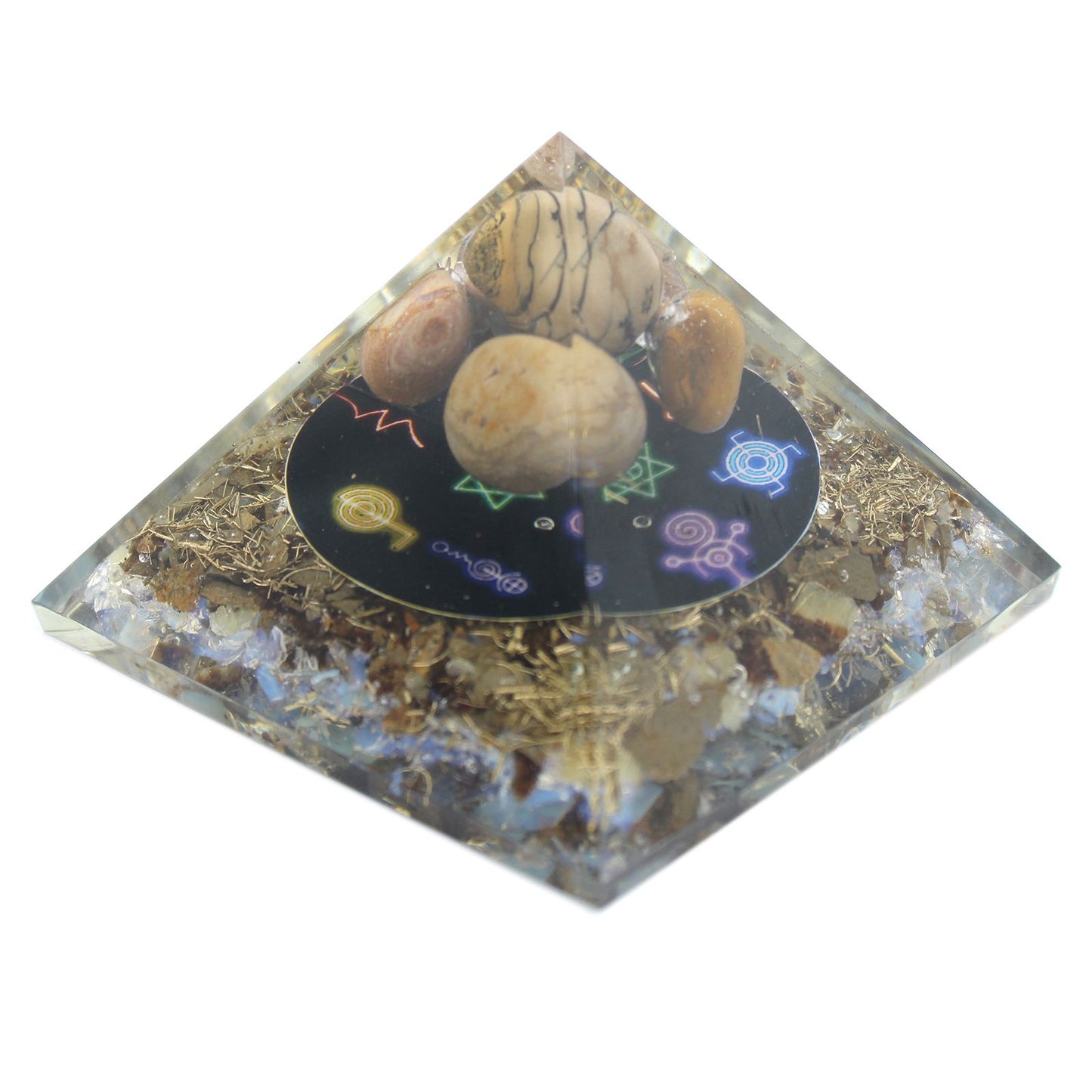 Orgonit-Pyramide 'Midnight Reiki' 7 cm - Handgegossener Energieschutz
